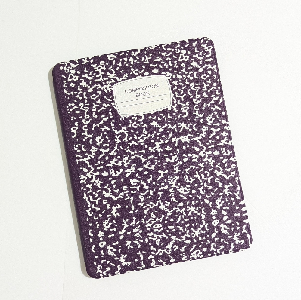Composition Book Designed Tablet Case W/ Magnetic Pencil Holder NWOT